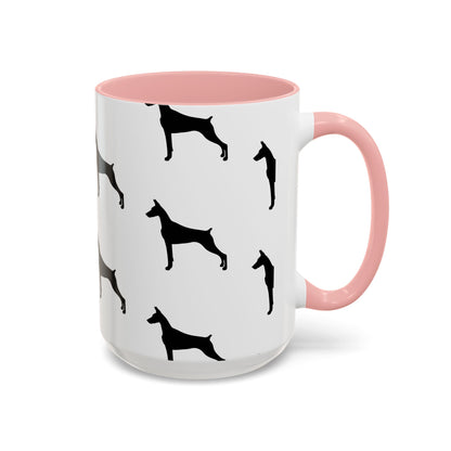 Doberman Silhouette 2-Tone Coffee Mug