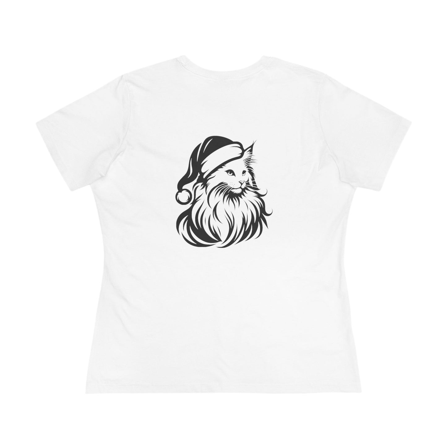 Santa Paws Cat Women's Short Sleeve Crewneck Tee