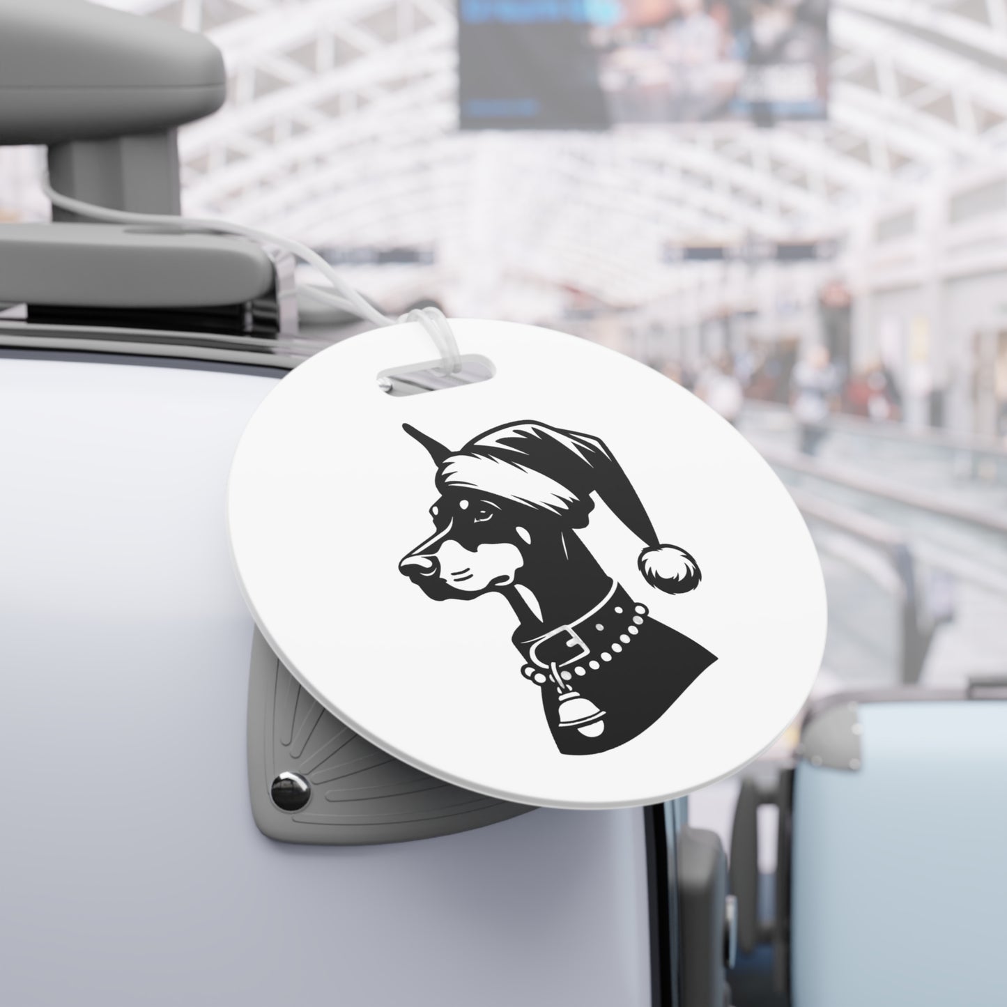 Santa Paws Doberman Luggage Tag
