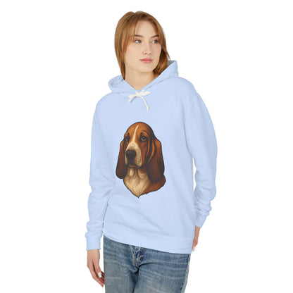 Basset Hound Head Unisex Lightweight Hoodie