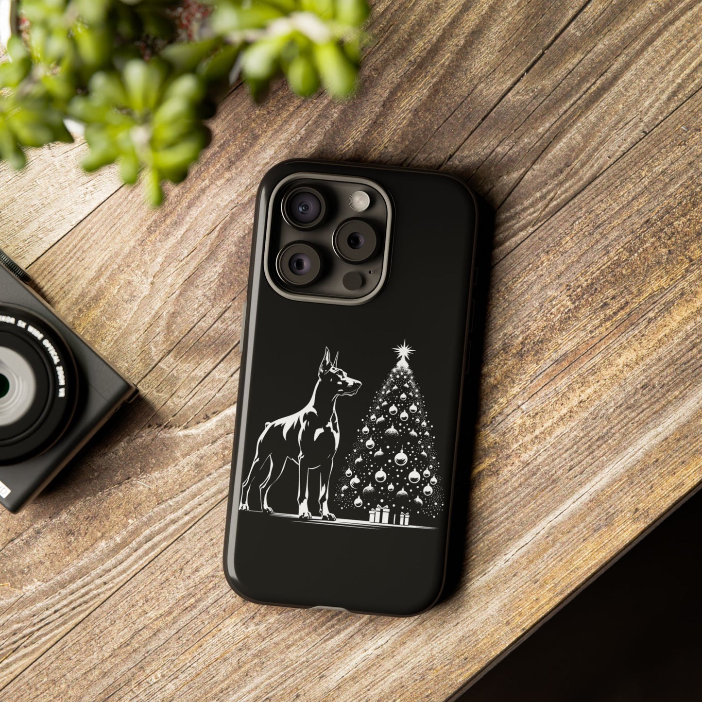 Doberman Christmas Tree iPhone Case