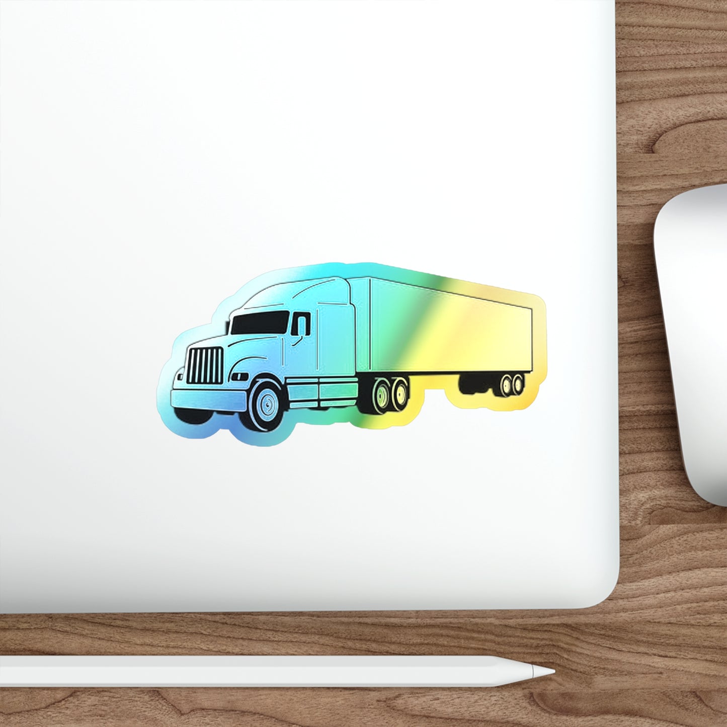 Semi Truck Holographic Sticker