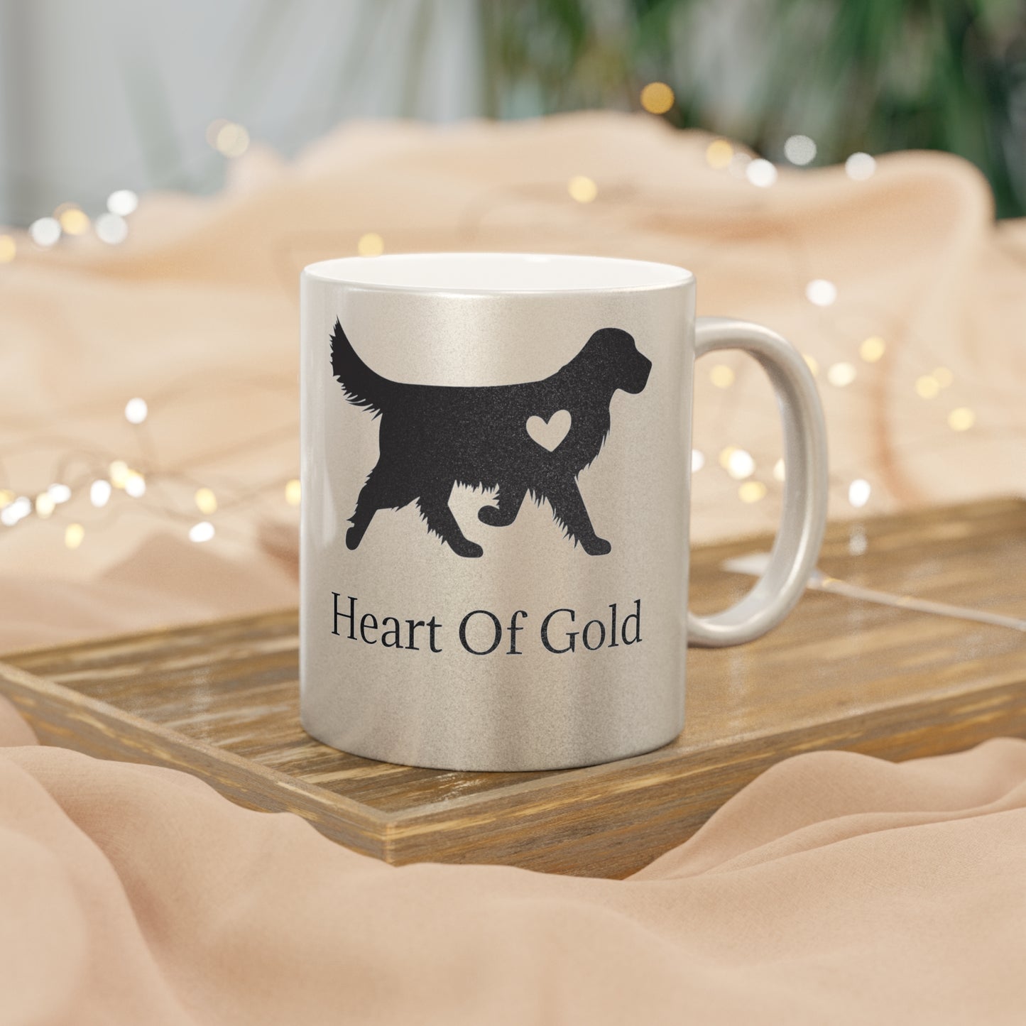Heart Of Gold Metallic Coffee Mug