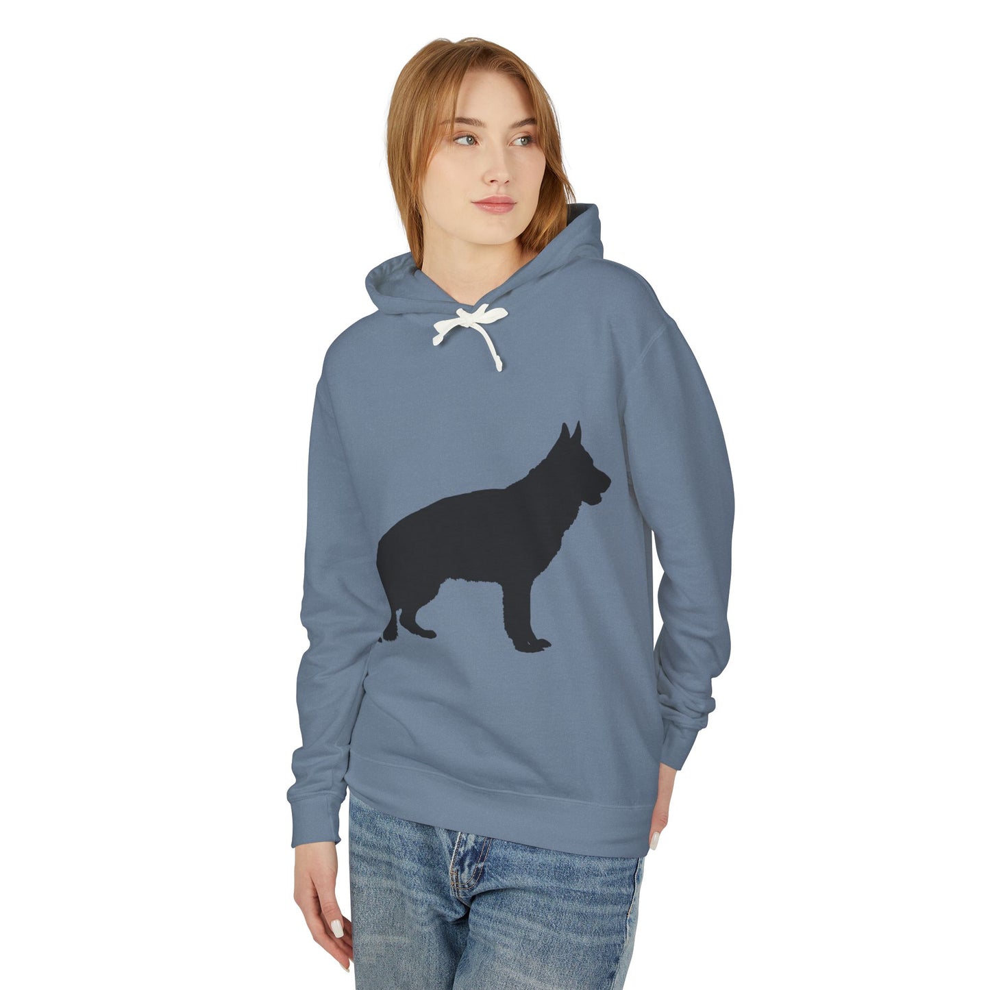 German Shepherd Silhouette Unisex Lightweight Hoodie