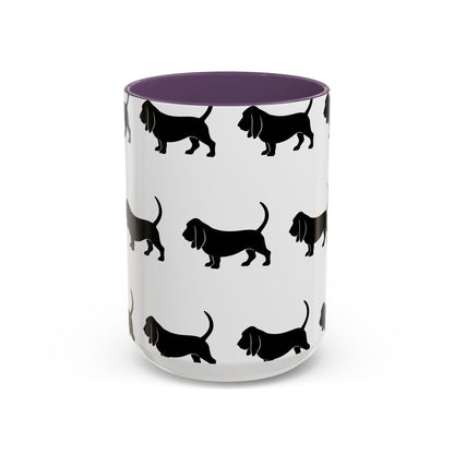 Basset Hound Silhouette 2-Tone Coffee Mug
