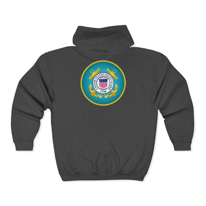 US Coast Guard Unisex Full Zip Hoodie