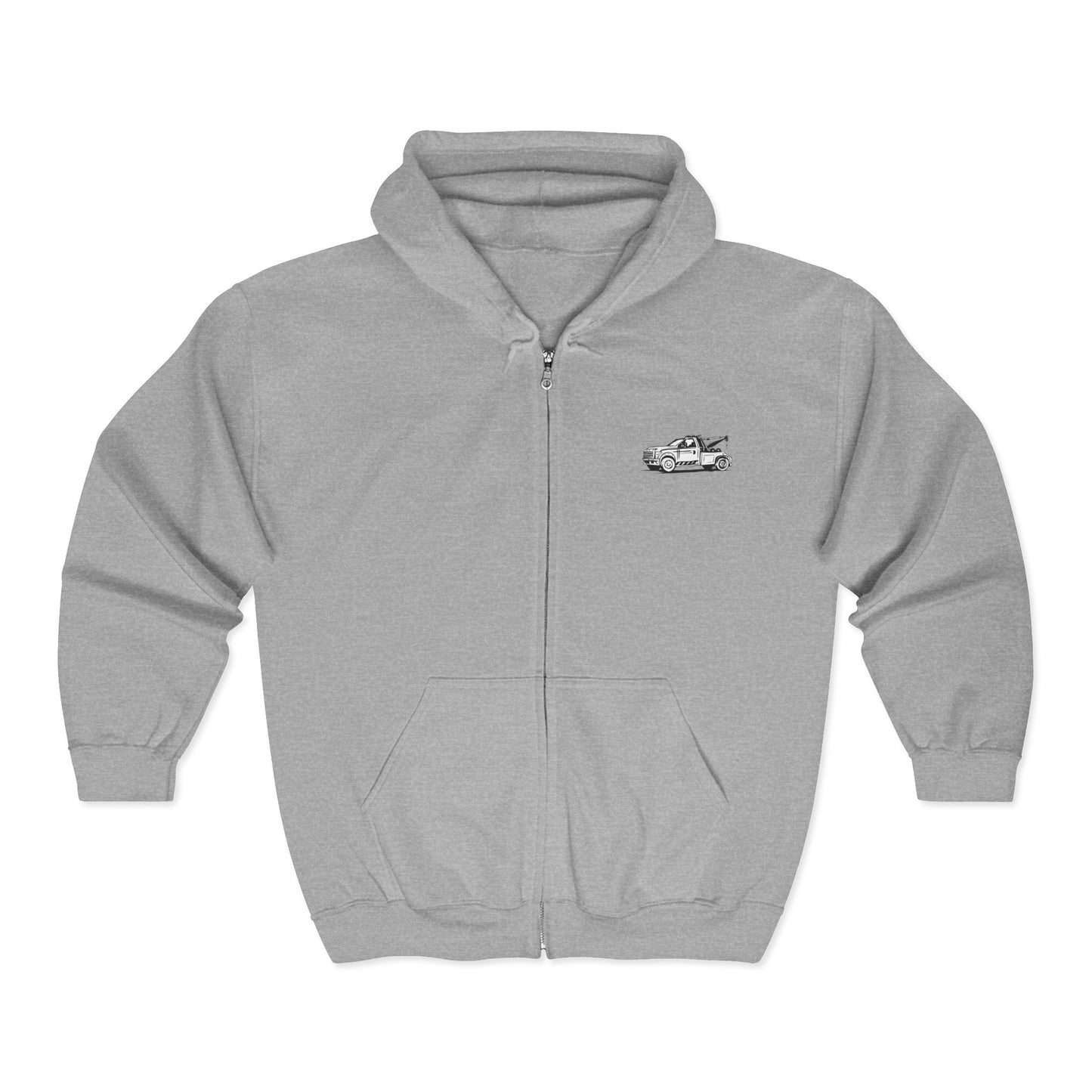 Legal H**ker Wheel Lift Tow Truck Unisex Full Zip Hoodie