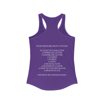 Password Women's Racerback Tank