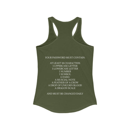Password Women's Racerback Tank