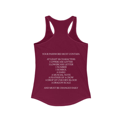 Password Women's Racerback Tank