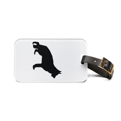 German Shepherd Silhouette Leather Strap Luggage Tag