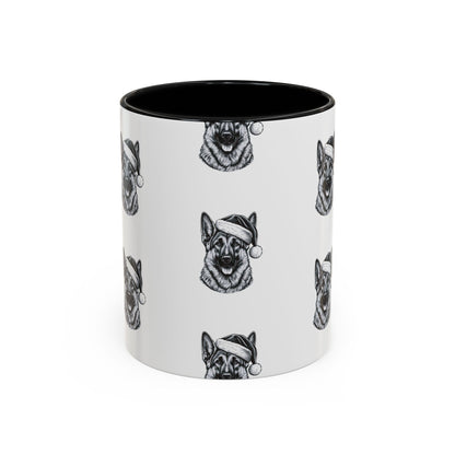 Santa Paws German Shepherd 2-Tone Coffee Mug
