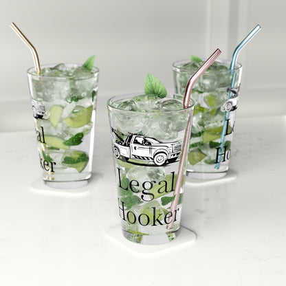 Legal H**ker Wheel Lift Tow Truck Drinking Glass