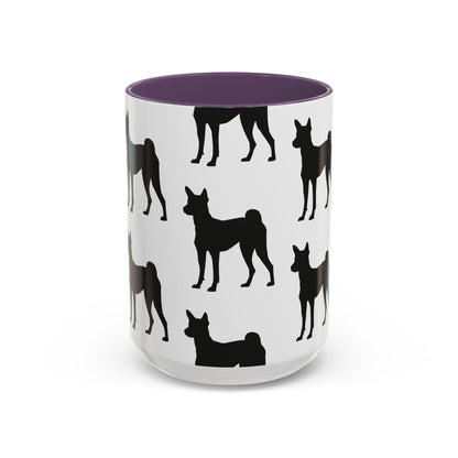 Basenji Silhouette 2-Tone Coffee Mug
