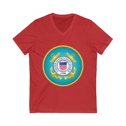 US Coast Guard Unisex Short Sleeve V-Neck Tee