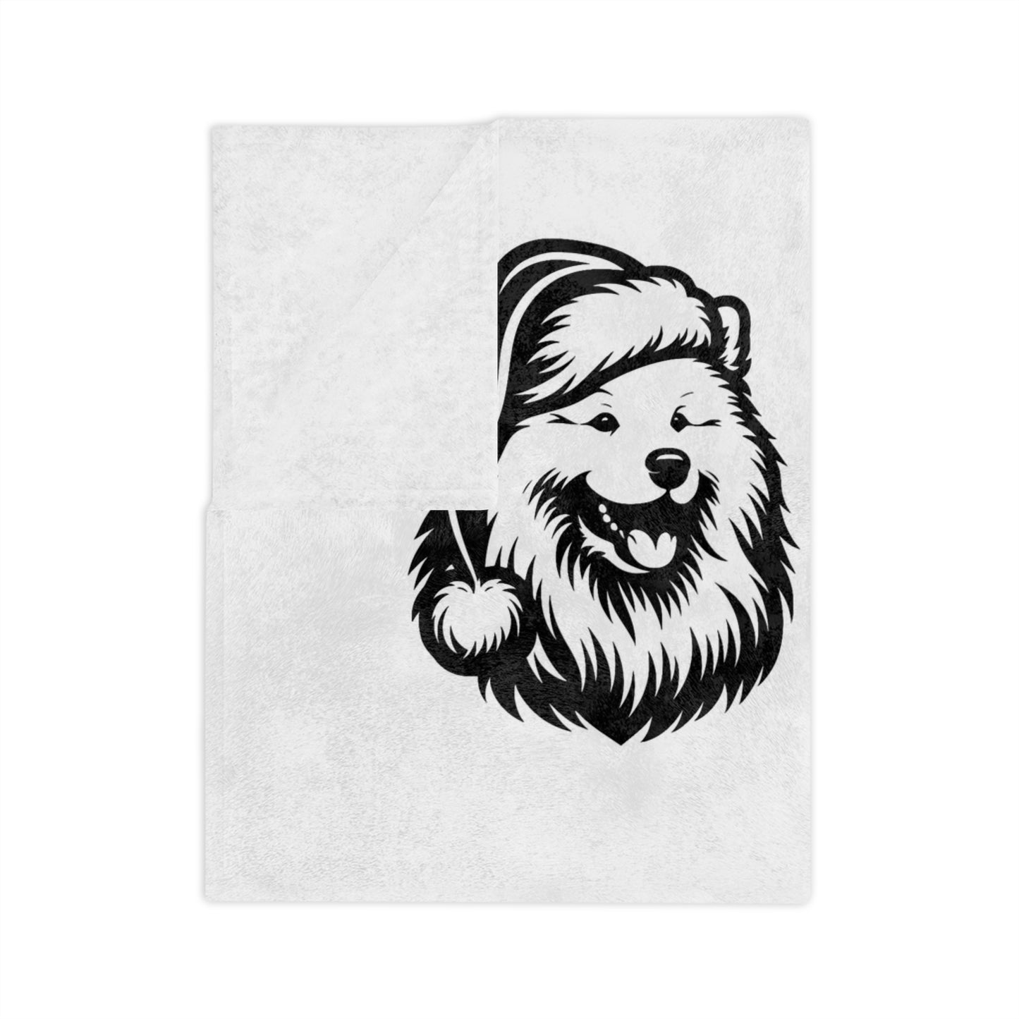 Santa Paws Samoyed Velveteen Microfiber Blanket