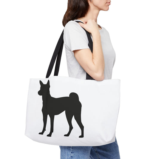 Basenji Silhouette Weekender Tote Bag
