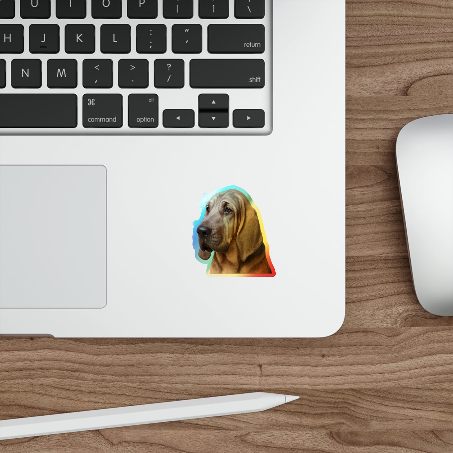 Bloodhound Head Holographic Sticker