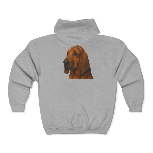 Bloodhound Head Unisex Full Zip Hoodie