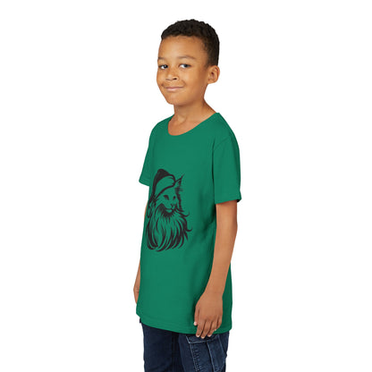 Santa Paws Cat Youth Unisex Short Sleeve Crewneck Tee