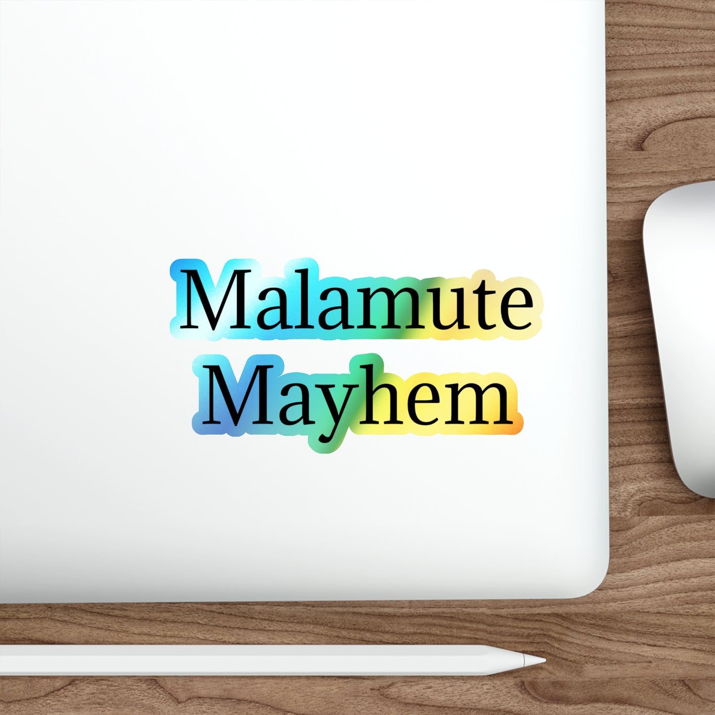 Malamute Mayhem Holographic Sticker