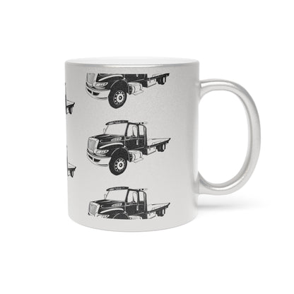 Flatbed Tow Truck Metallic Coffee Mug