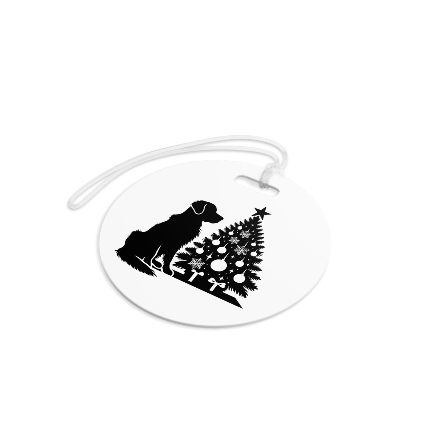 Golden Christmas Tree Luggage Tag