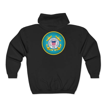 US Coast Guard Unisex Full Zip Hoodie