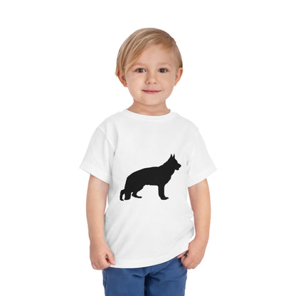 German Shepherd Silhouette Toddler Unisex Short Sleeve Crewneck Tee