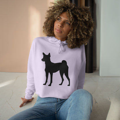 Basenji Silhouette Women's Crop Hoodie