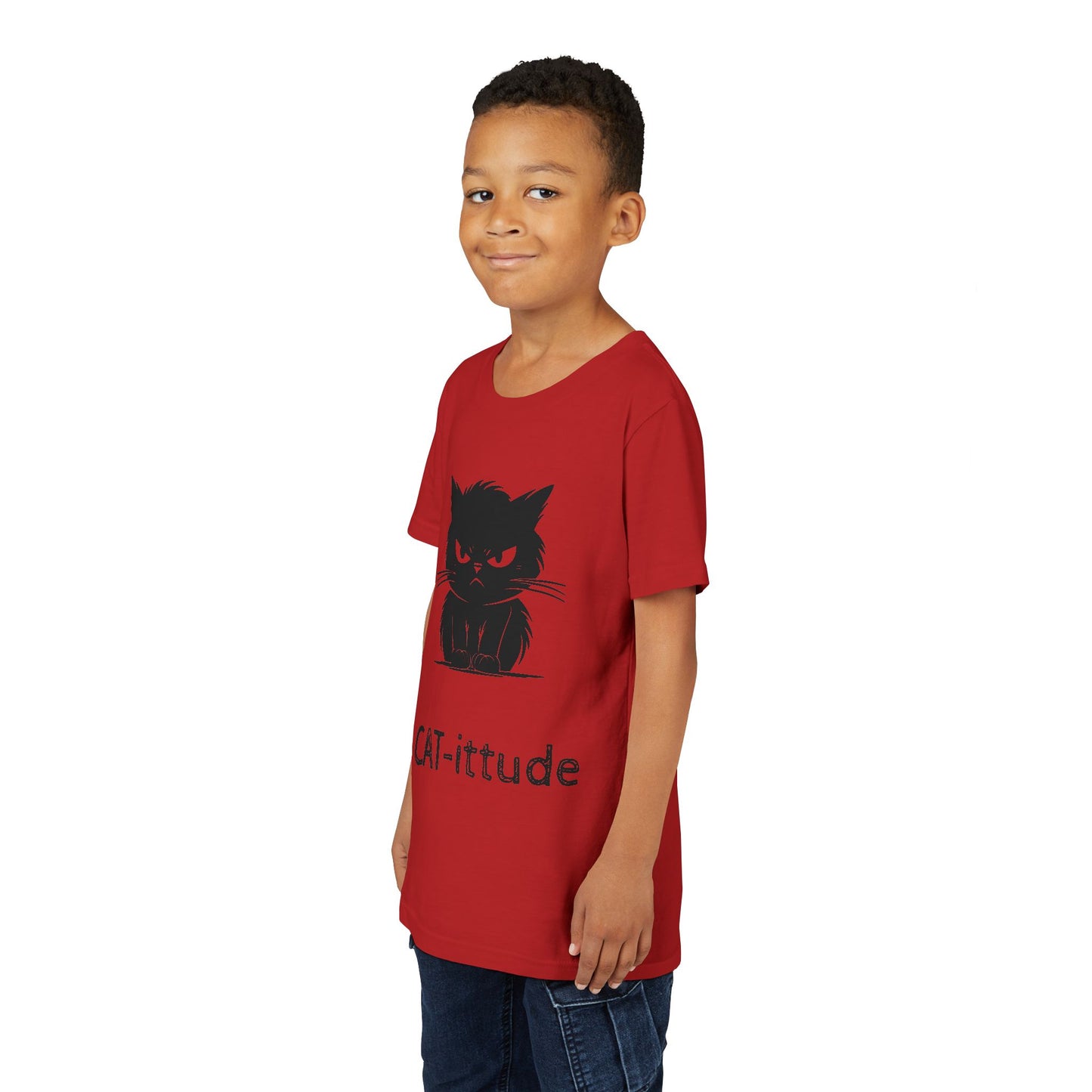 CAT-ittude Youth Unisex Short Sleeve Crewneck Tee
