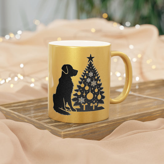Golden Christmas Tree Metallic Coffee Mug