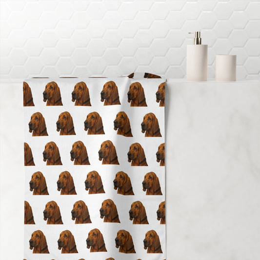 Bloodhound Head Mink-Cotton  Beach Towel