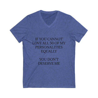 50 Personalities Unisex Short Sleeve V-Neck Tee