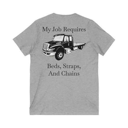 Beds, Straps, And Chains Unisex Short Sleeve V-Neck Tee