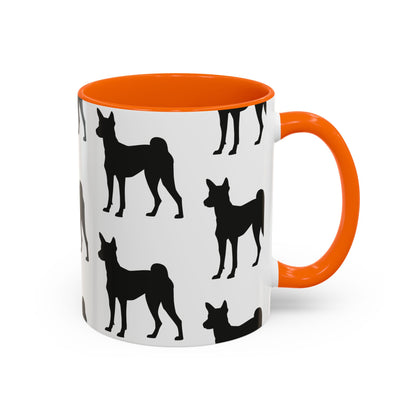 Basenji Silhouette 2-Tone Coffee Mug