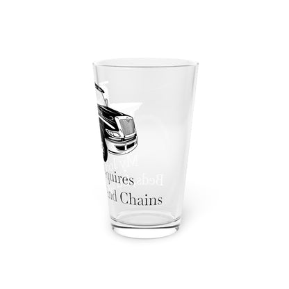 Beds, Straps, And Chains Drinking Glass