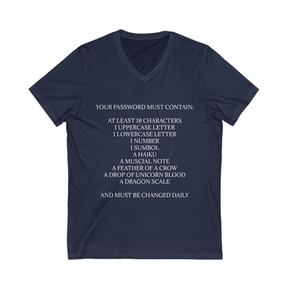 Password Unisex Short Sleeve V-Neck Tee